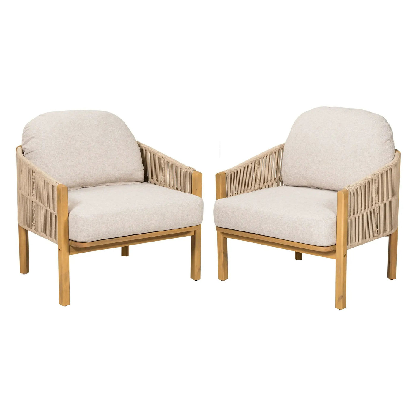 Grotta Outdoor Wood Club Chair Set of 2 by HouseOfZazla