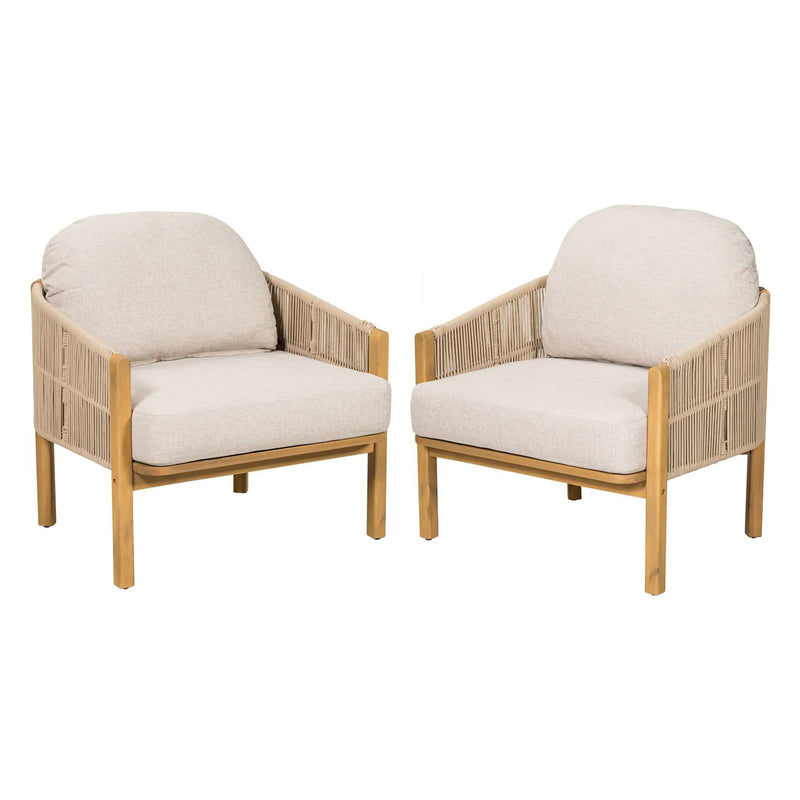 Grotta Outdoor Wood Club Chair Set of 2 by HouseOfZazla