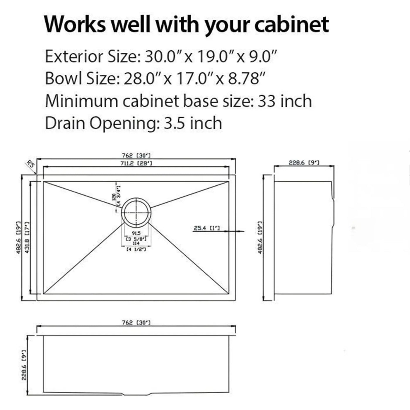 Undermount Steel Kitchen Sink, Deep Single Bowl Basin by HouseOfZazla