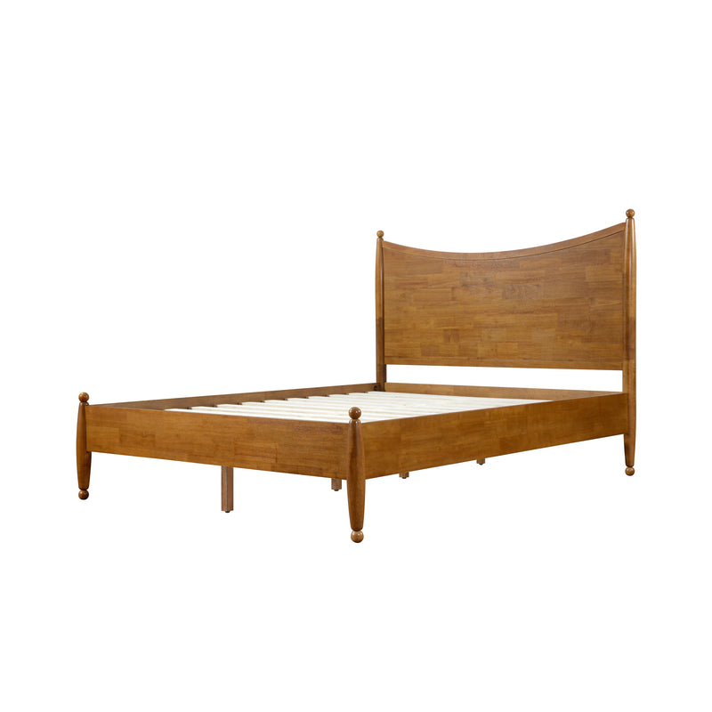 Classic Transitional Queen Size Solid Wood Platform Bed Frame, photo 5 of 10