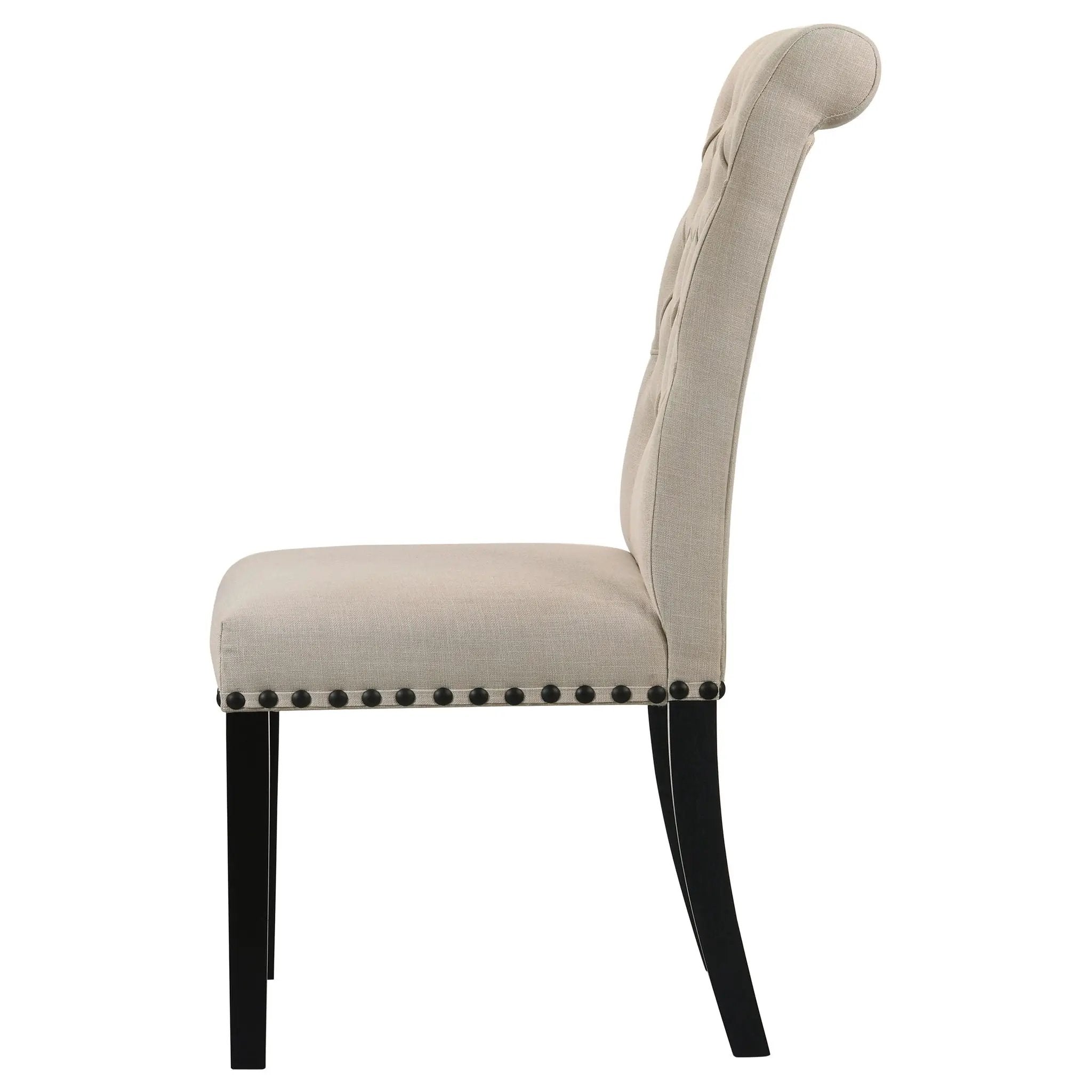 Alana Fabric Upholstered Dining Side Chair Beige (Set of 2) by Unique Piece Furniture