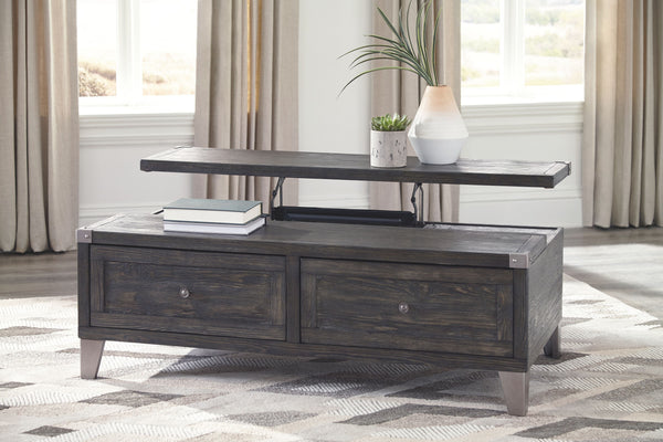 Todoe - Lift Top Cocktail Table - Dark Gray, photo 2 of 7