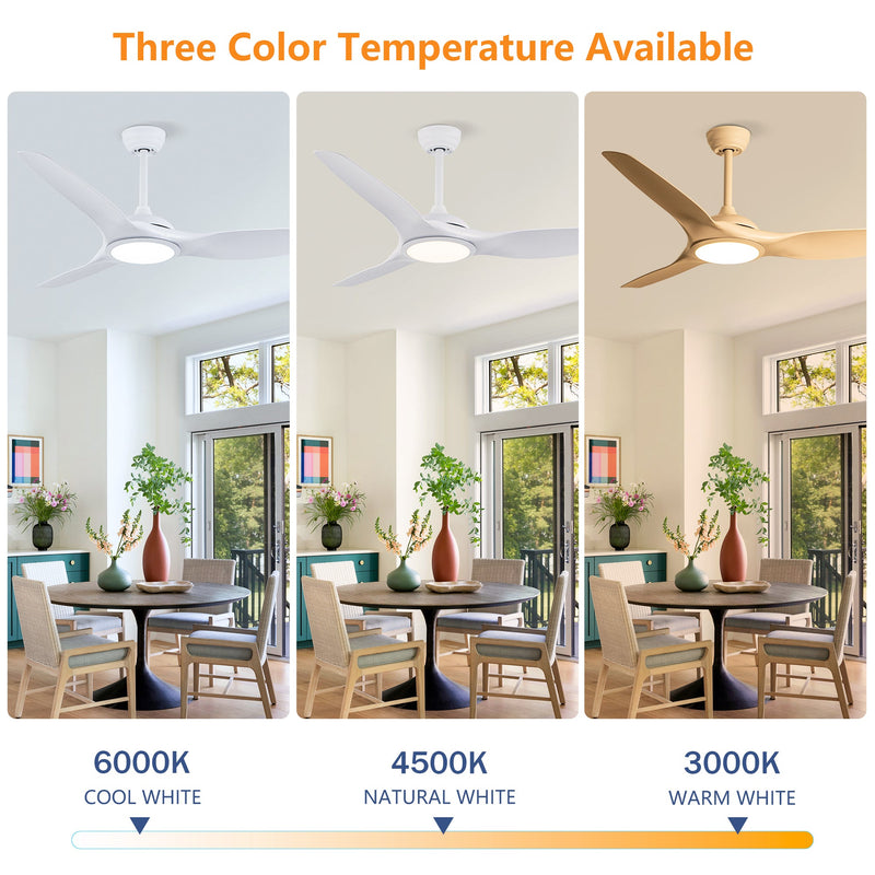 52 Inch ABS Blades Ceiling Fan with LED Light Kit by HouseOfZazla