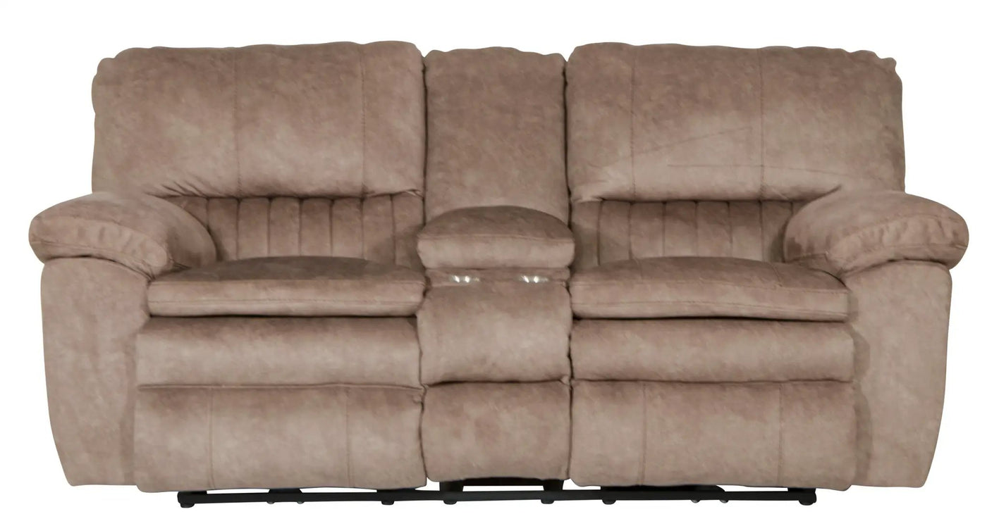 Reyes - Power Lay Flat Reclining Console Loveseat With Storage & Cupholders by Unique Piece Furniture