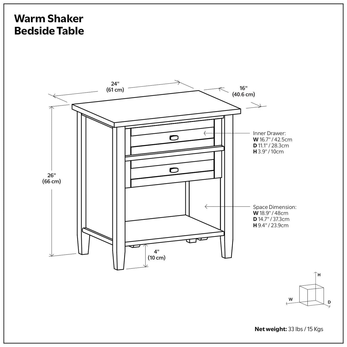 Warm Shaker - Bedside Table by HouseOfZazla