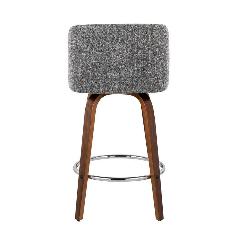 Toriano - Mid-Century Modern Fixed Height Counter Stool With Round Footrest (Set of 2) by HouseOfZazla