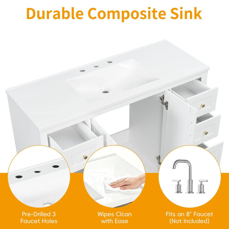48" Bathroom Vanity with Sink Top by HouseOfZazla