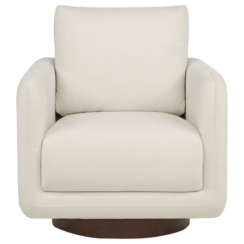 Iris Fabric Upholstered Swivel Accent Chair Ivory by Unique Piece Furniture