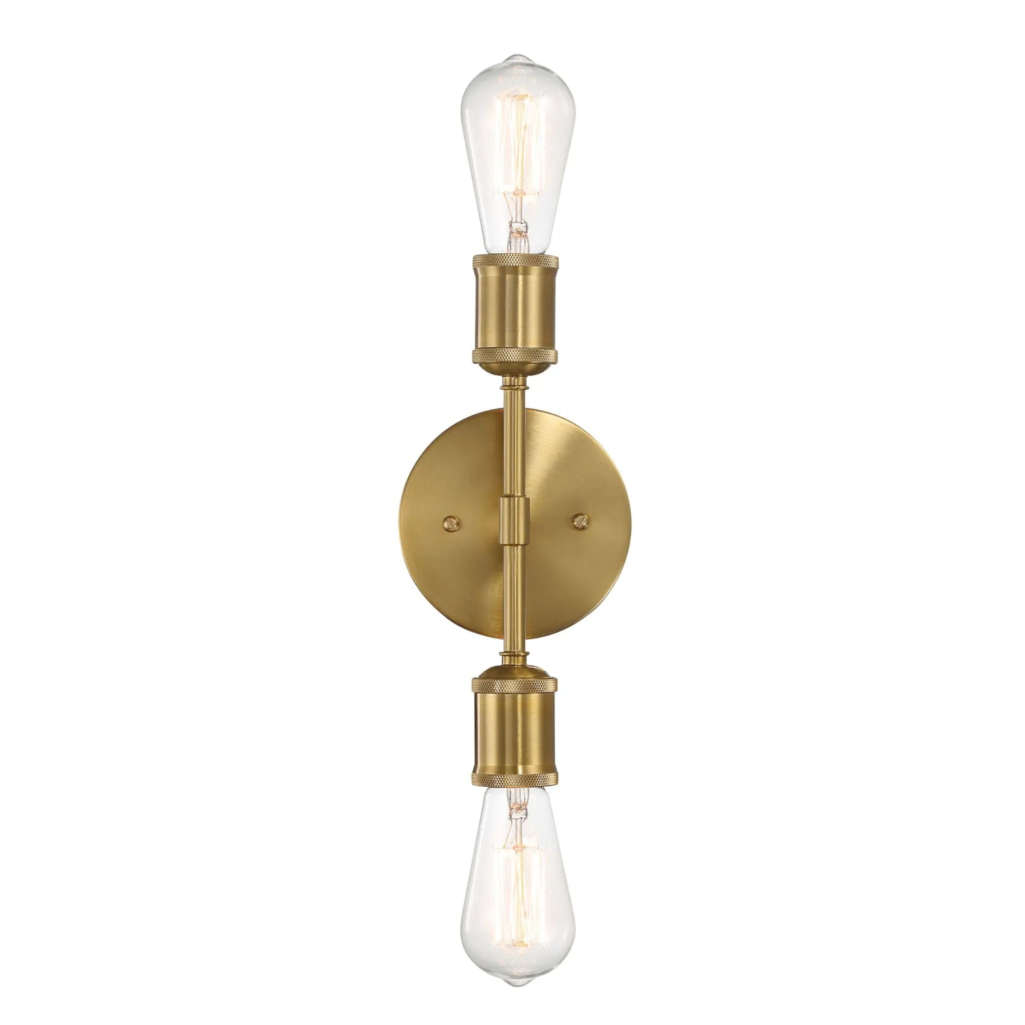 Reverie - Double Lights Bathroom Wall Sconce Over Mirror - Clear / Gold by HouseOfZazla