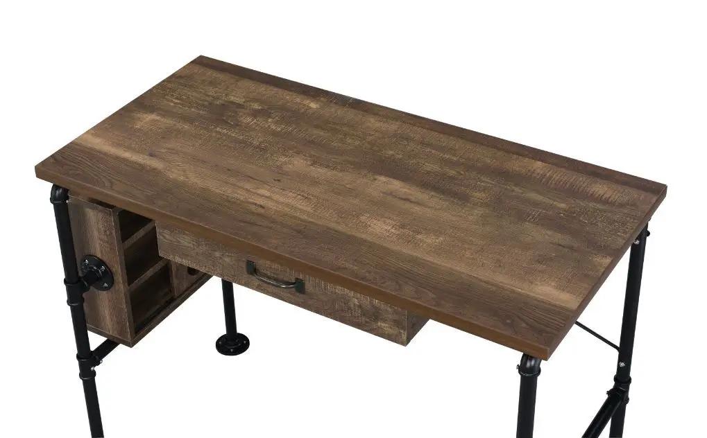 Endang - Writing Desk - Weathered Oak & Black by Unique Piece Furniture