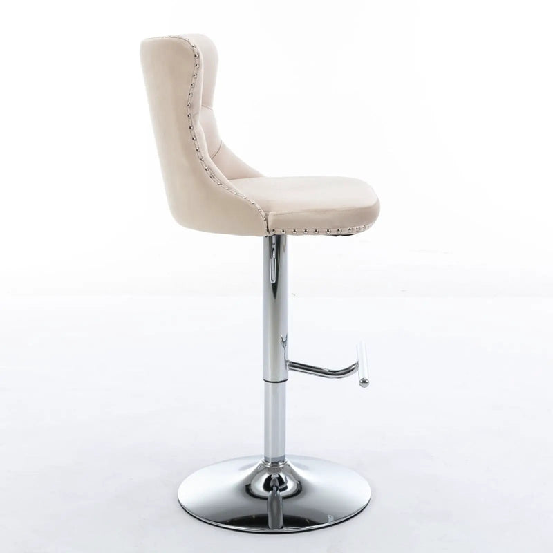 Swivel Barstools Adjusatble Seat Height From 25-33", Modern Upholstered Base Bar Stools With Backs Comfortable Tufted For Home Pub And Kitchen Island (Set of 2) by Unique Piece Furniture