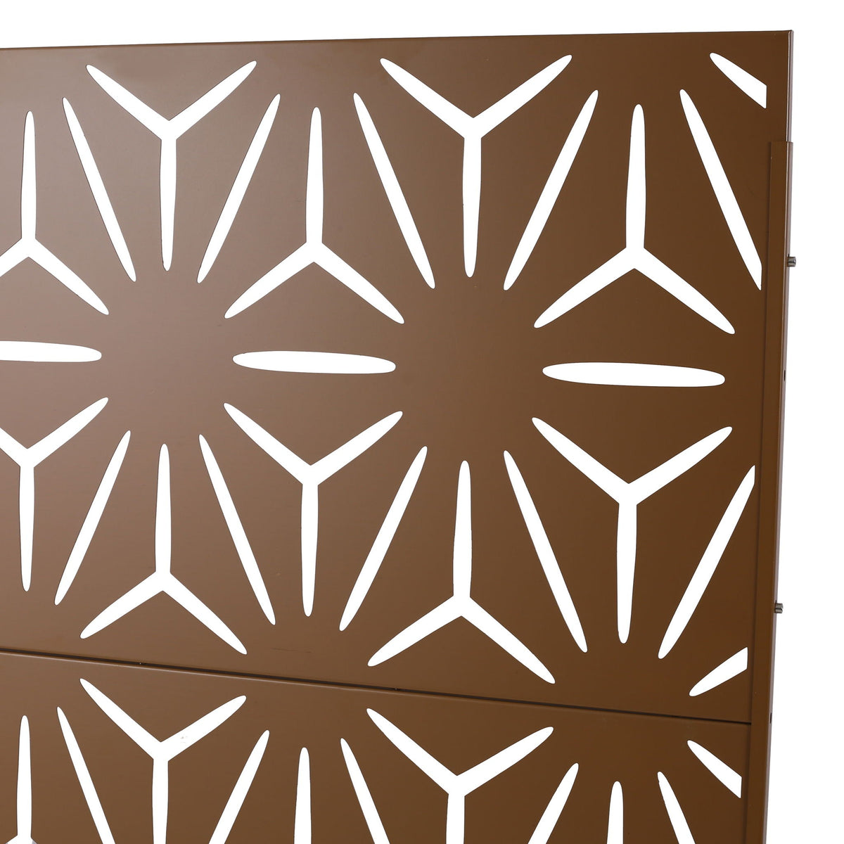 Metal Privacy Screen Room Divider with Freestanding Panels - Black, White, Dark Brown, photo 13 of 40