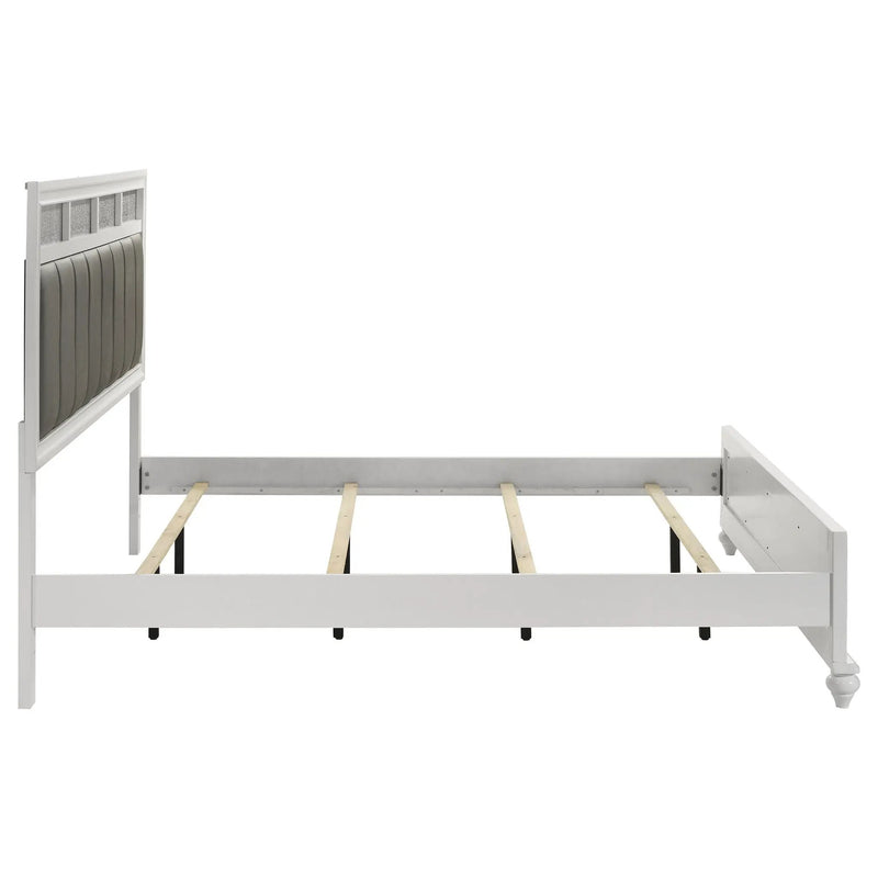 Barzini Wood Eastern King Panel Bed White by Unique Piece Furniture