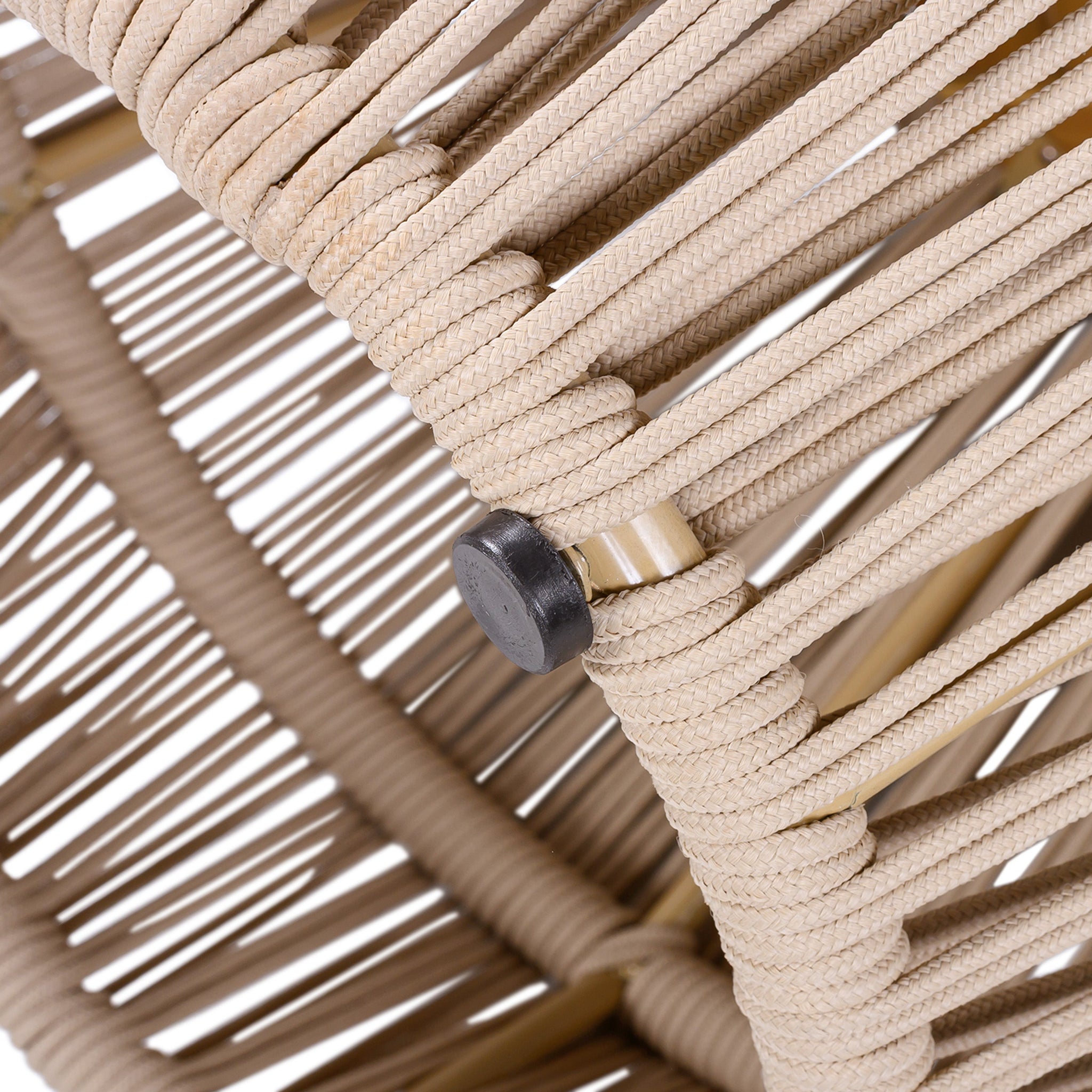 Acacia Wood Side Table with Beige Rope Base by HouseOfZazla