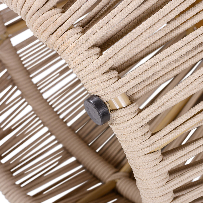 Acacia Wood Side Table with Beige Rope Base by HouseOfZazla