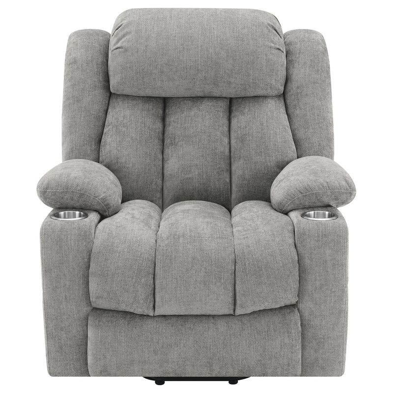 Houston Upholstered Power Lift Recliner Grey by Unique Piece Furniture