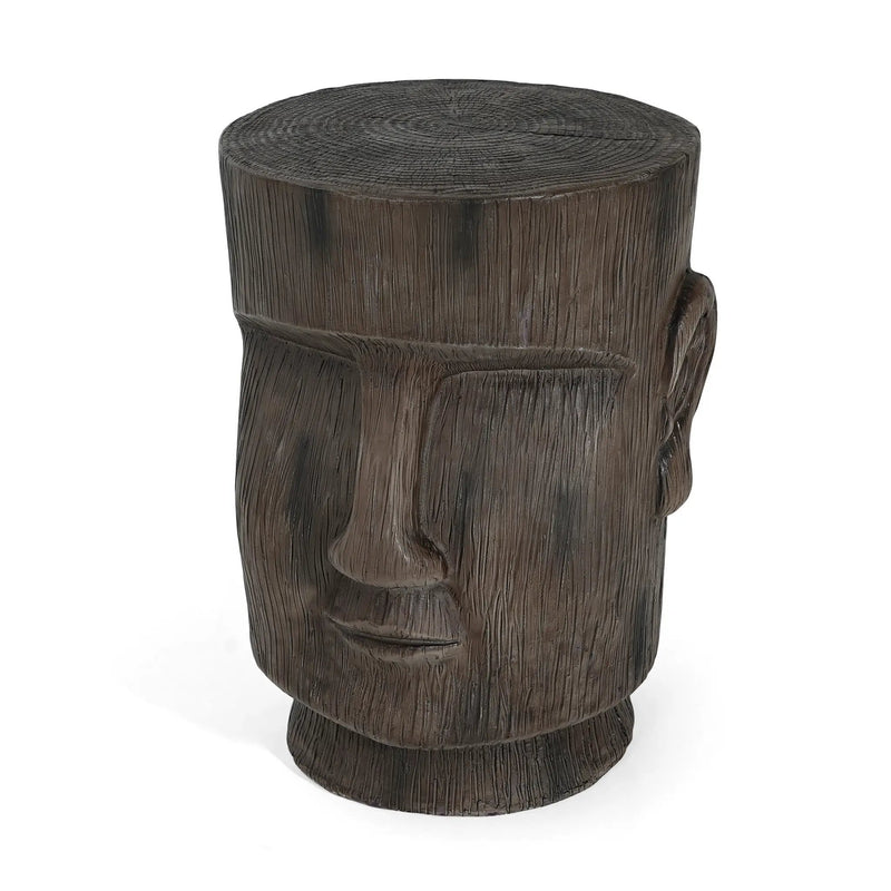 Outdoor Side Table Easter Island Moai Statue Pedestal by HouseOfZazla