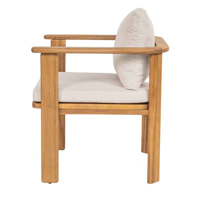 Kaja Outdoor Acacia Wood Dining Chair, Teak Finish Frame by HouseOfZazla