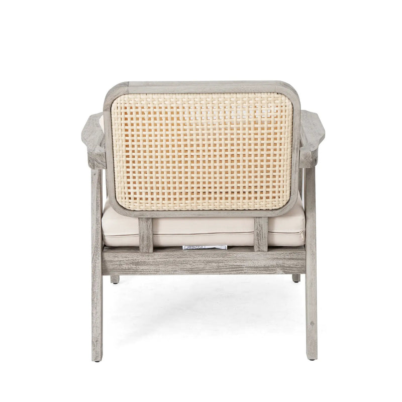 (Set of 2) Outdoor Acacia Wood Patio Club Chairs with Cushions by HouseOfZazla