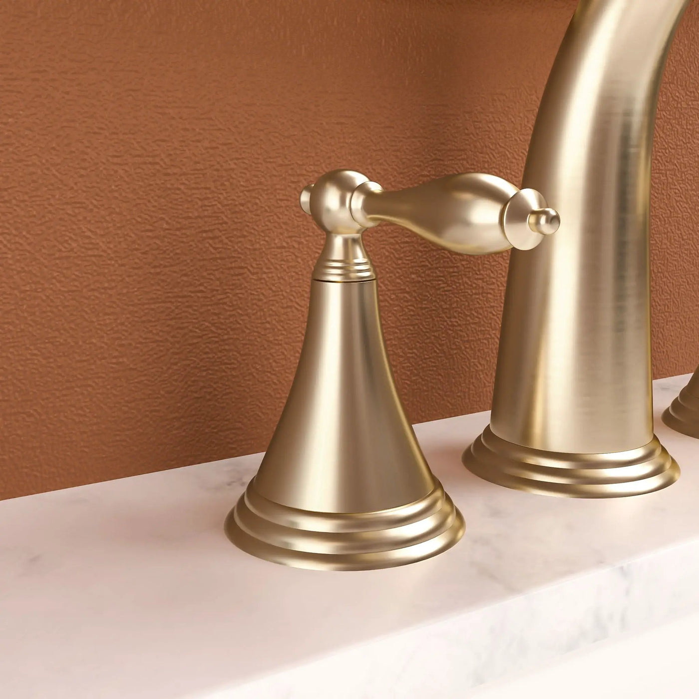 Elegant 2 Handle Widespread Bathroom Faucet With Pop Up Drain And Water Supply Lines by HouseOfZazla