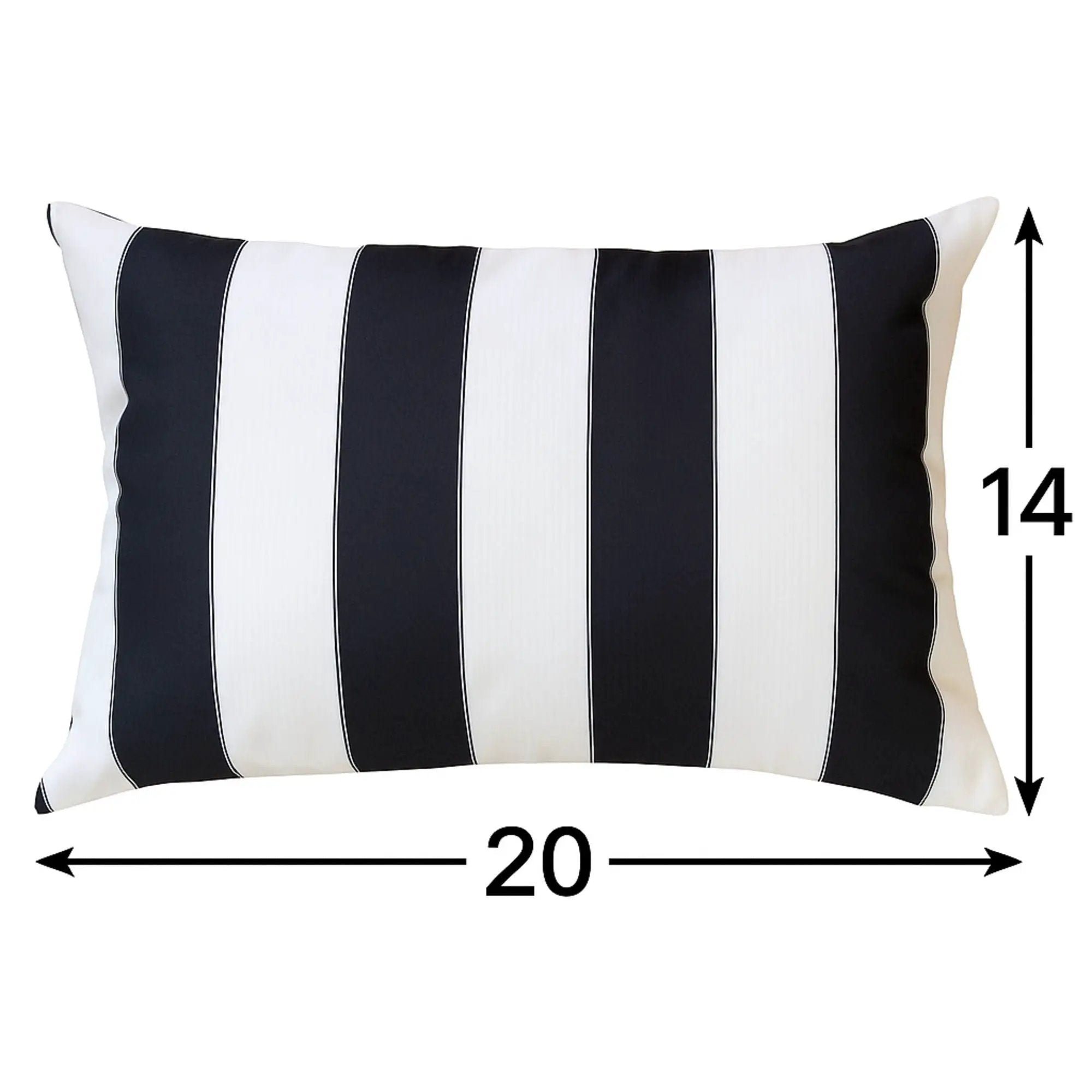 Horizon - Stripe Pillow Outdoor & Indoor - Black by HouseOfZazla
