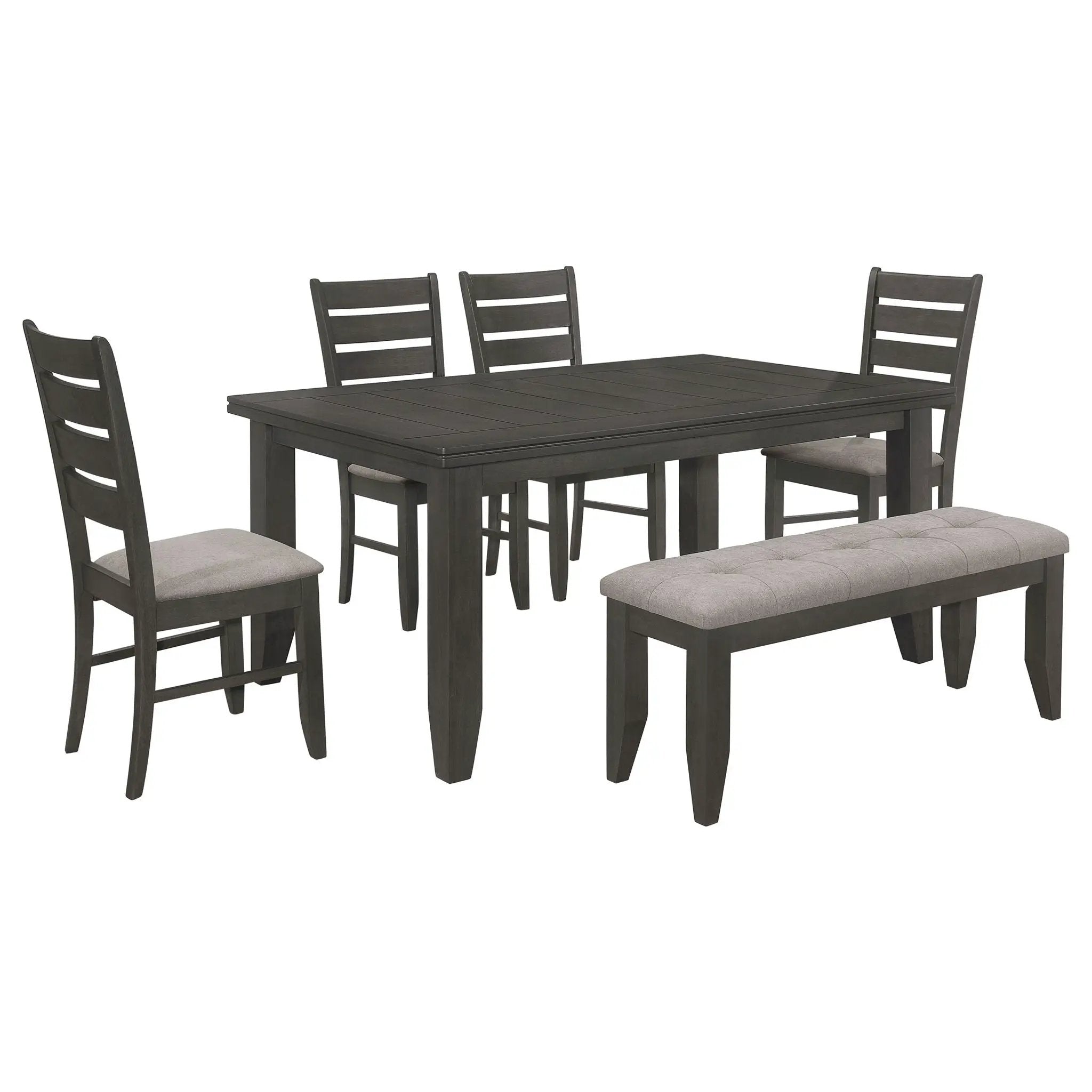 Dalila 6-piece Rectangular Dining Table Set Dark Grey by Unique Piece Furniture