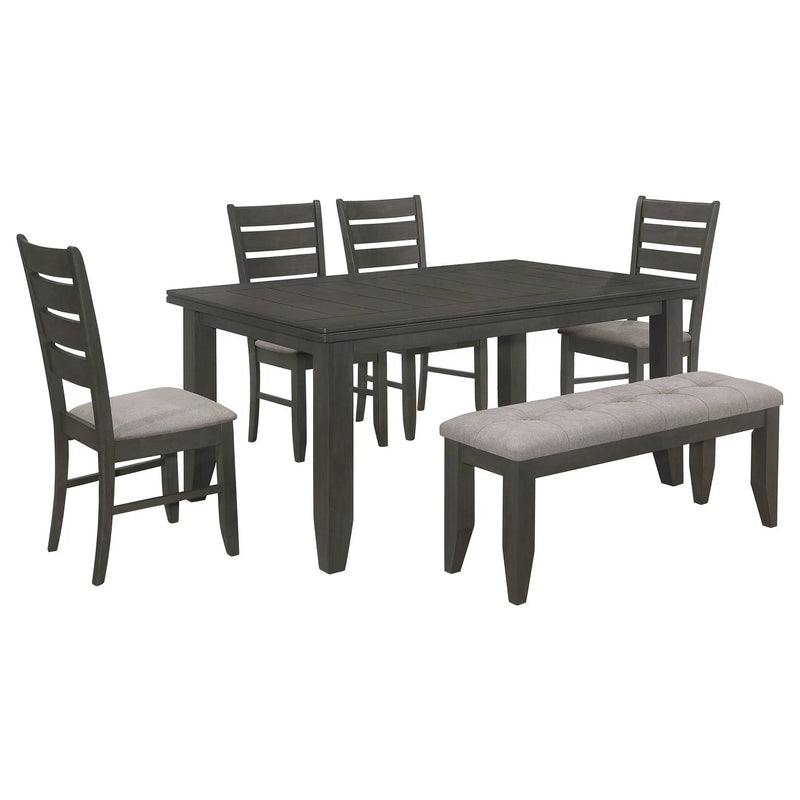 Dalila 6-piece Rectangular Dining Table Set Dark Grey by Unique Piece Furniture