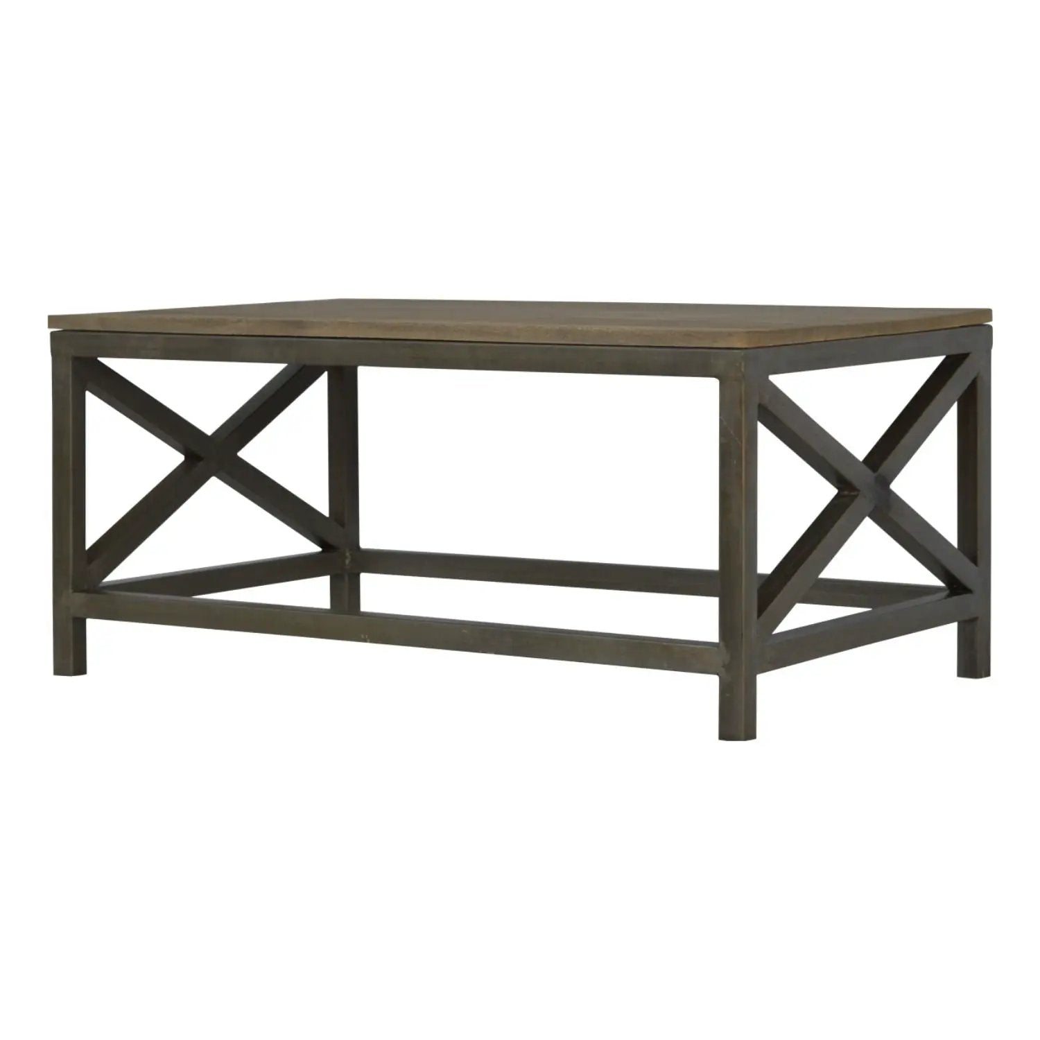 Cross Metal Coffee Table - Pewter by HouseOfZazla