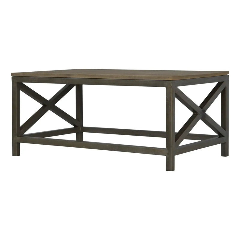 Cross Metal Coffee Table - Pewter by HouseOfZazla