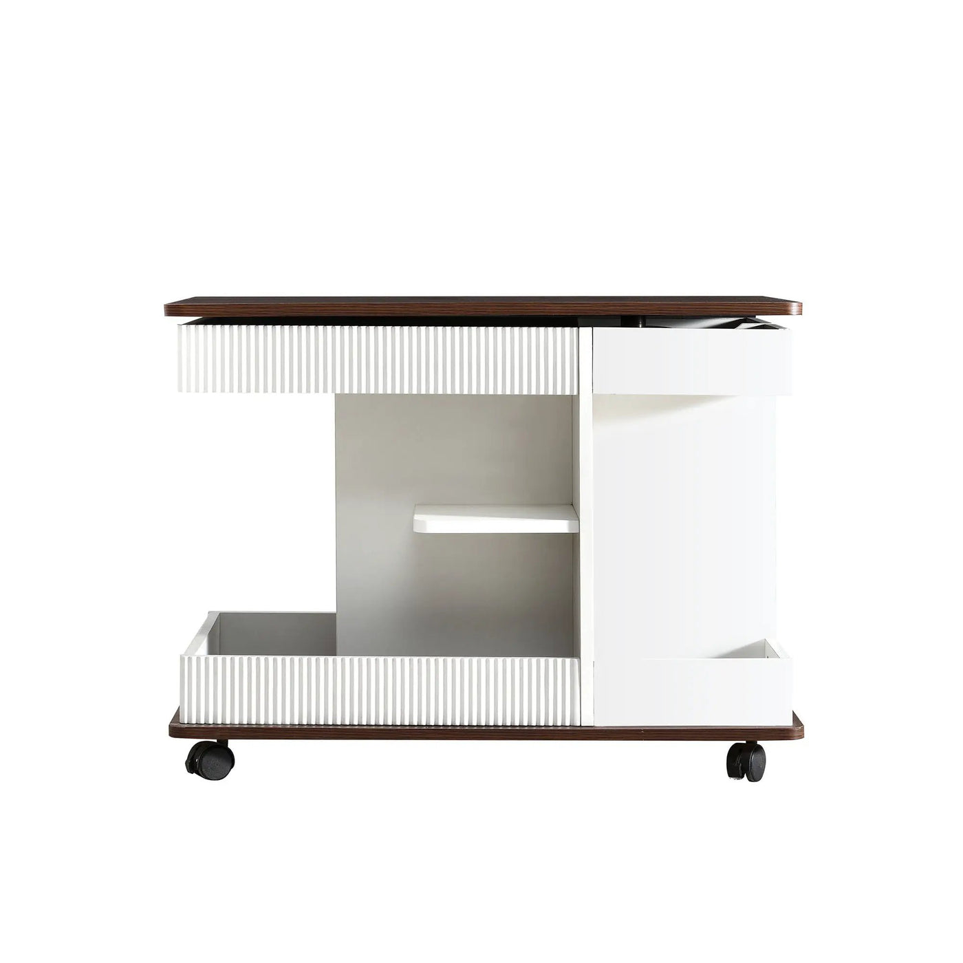 Adjustable End Table With Wheels, 360°Rotating Top And Storage Space by HouseOfZazla