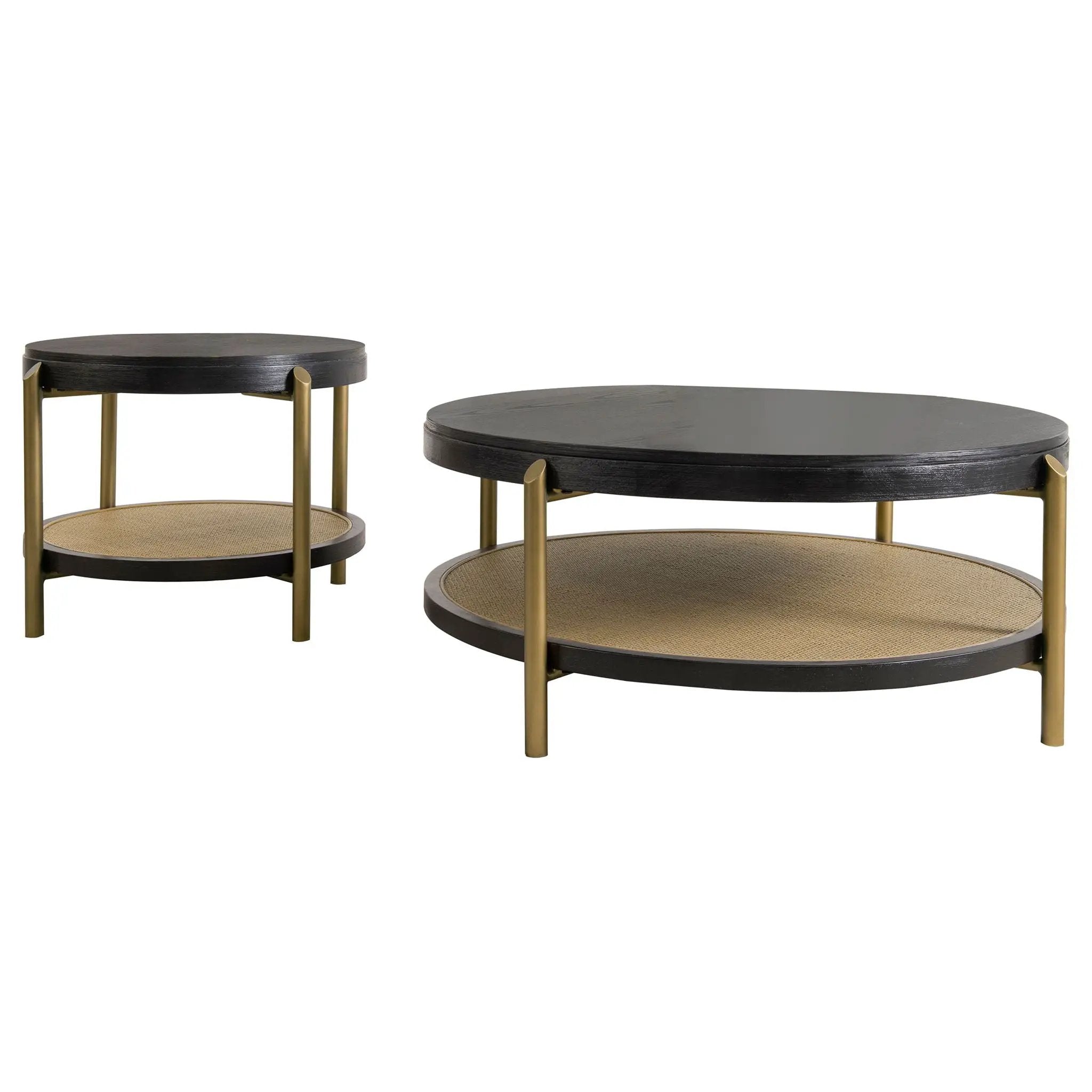 Arini 2-piece Round Coffee and End Table Set Black by Unique Piece Furniture