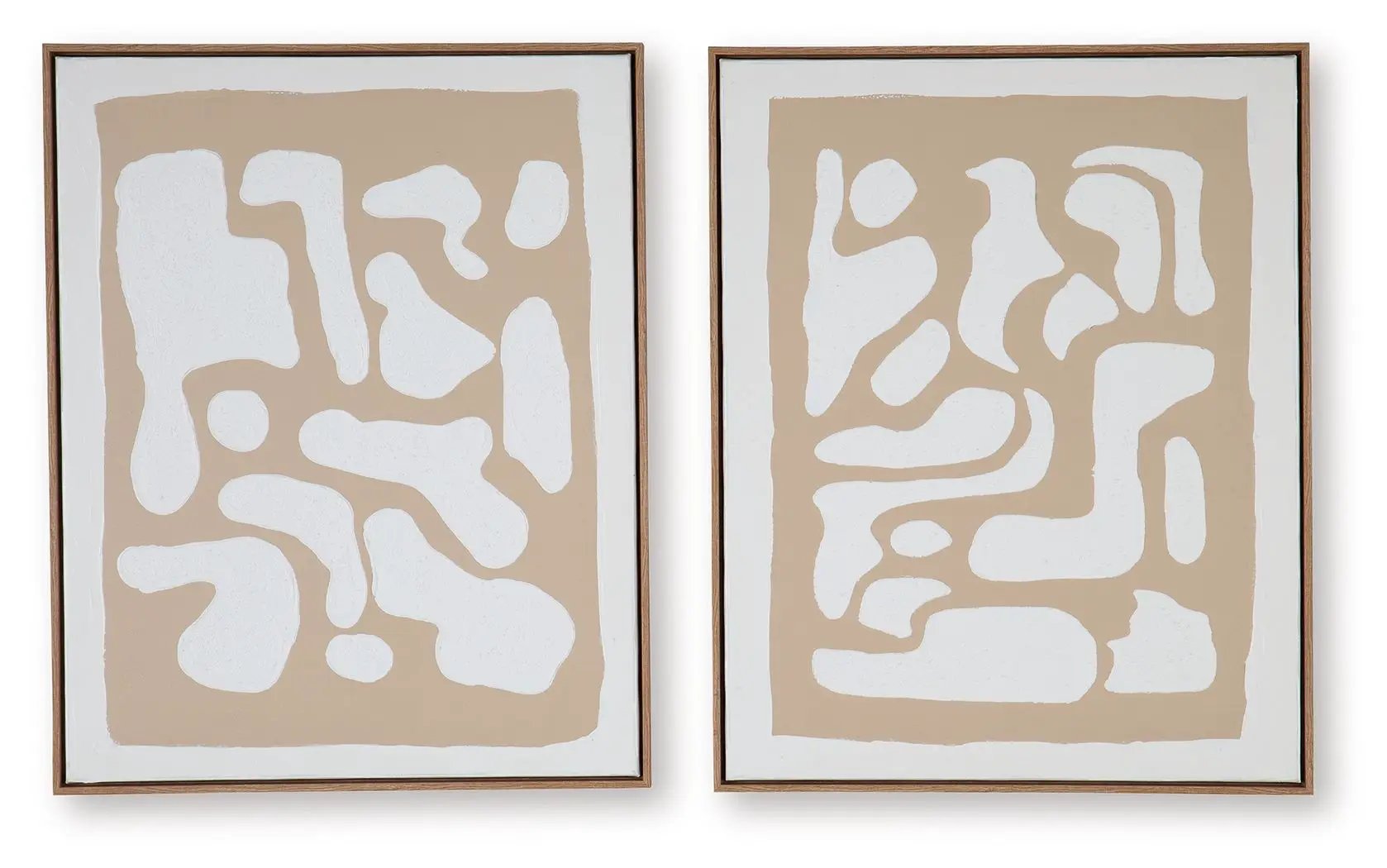 Waldett - Wall Art Set (Set of 2) - Beige / White by Unique Piece Furniture