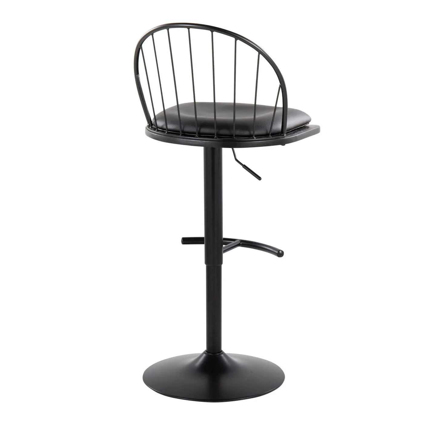 Riley - Farmhouse Adjustable Height Barstool With Swivel With Rounded T Footrest (Set of 2) by HouseOfZazla