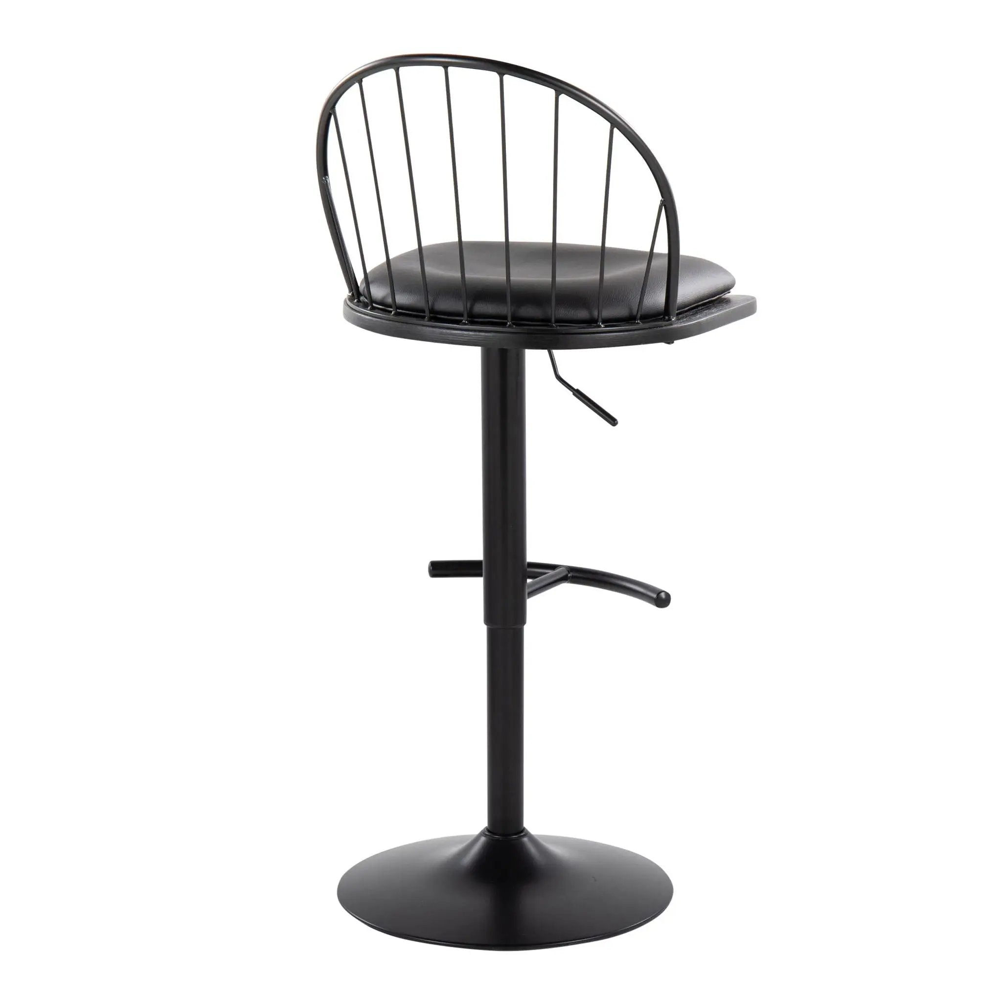 Riley - Farmhouse Adjustable Height Barstool With Swivel With Rounded T Footrest (Set of 2) by HouseOfZazla