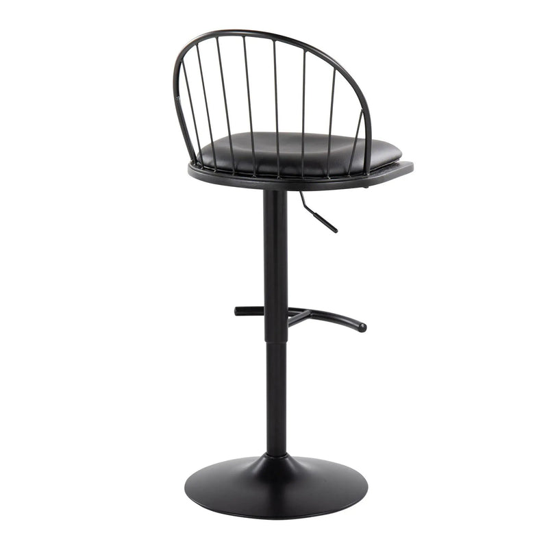 Riley - Farmhouse Adjustable Height Barstool With Swivel With Rounded T Footrest (Set of 2) by HouseOfZazla