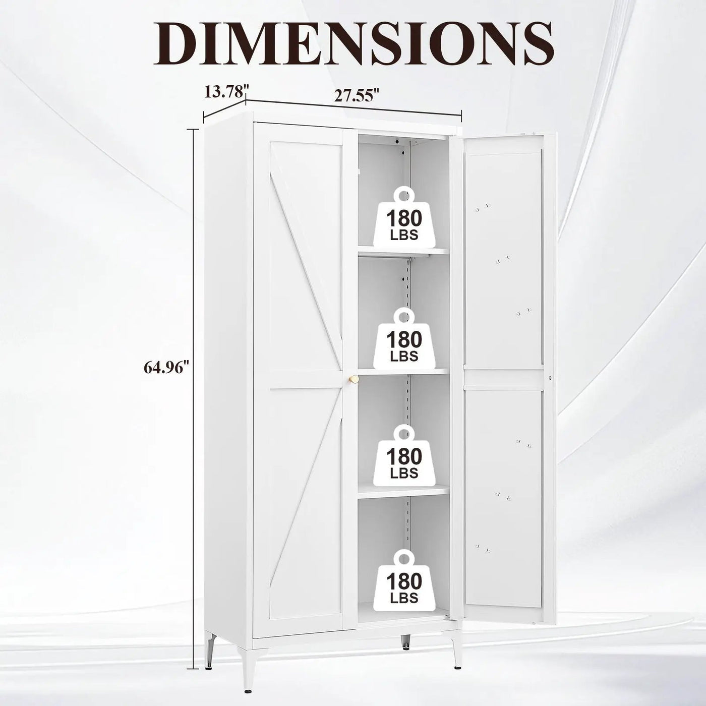 Adjustable 2 Door Kitchen Pantry Cabinet With Striped Design by HouseOfZazla
