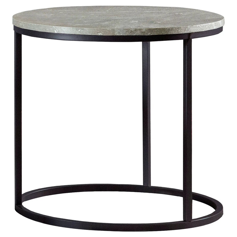 Lainey Round Faux Marble Side End Table Grey by Unique Piece Furniture