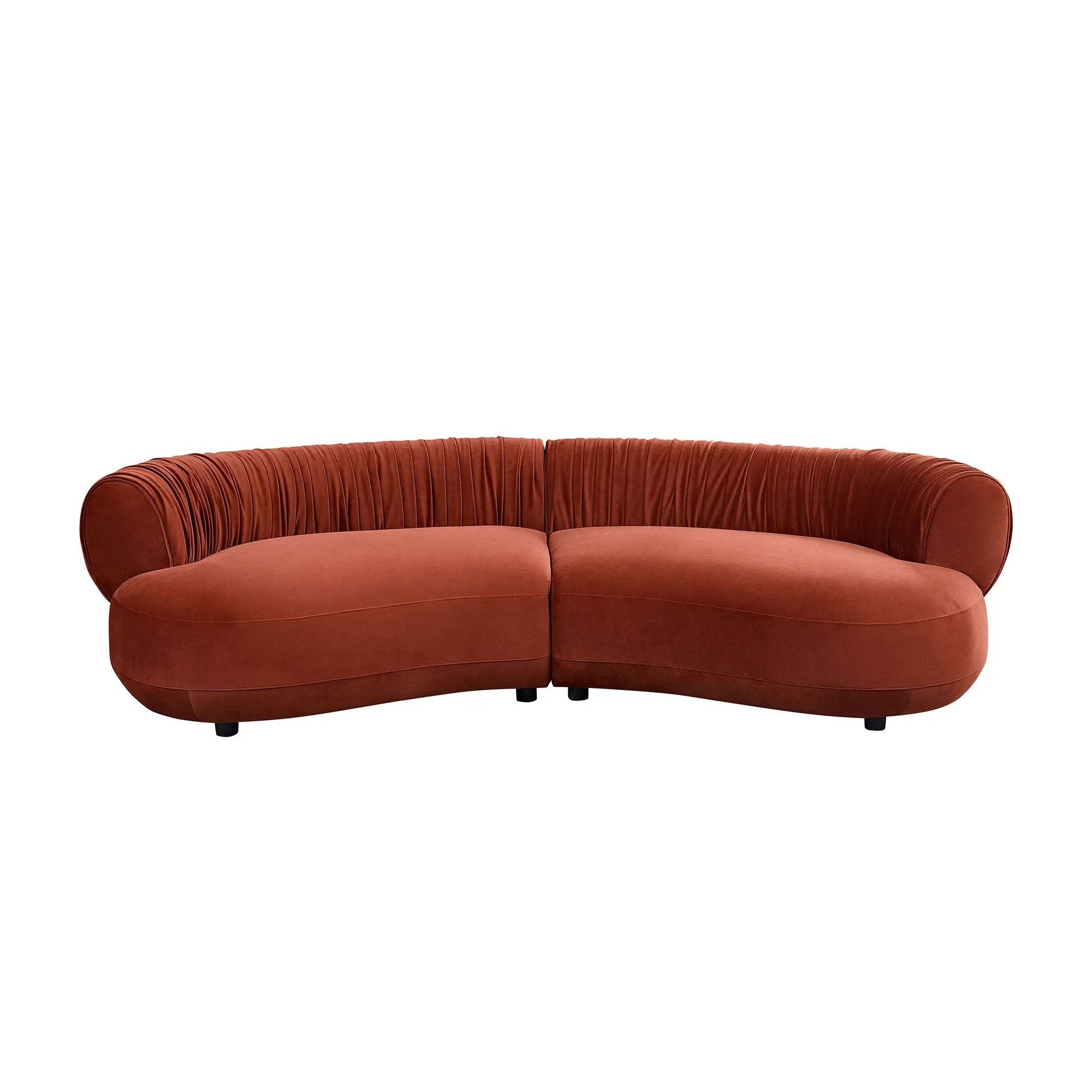 Modern Curved Sofa with Elegant Crescent Silhouette Design by HouseOfZazla