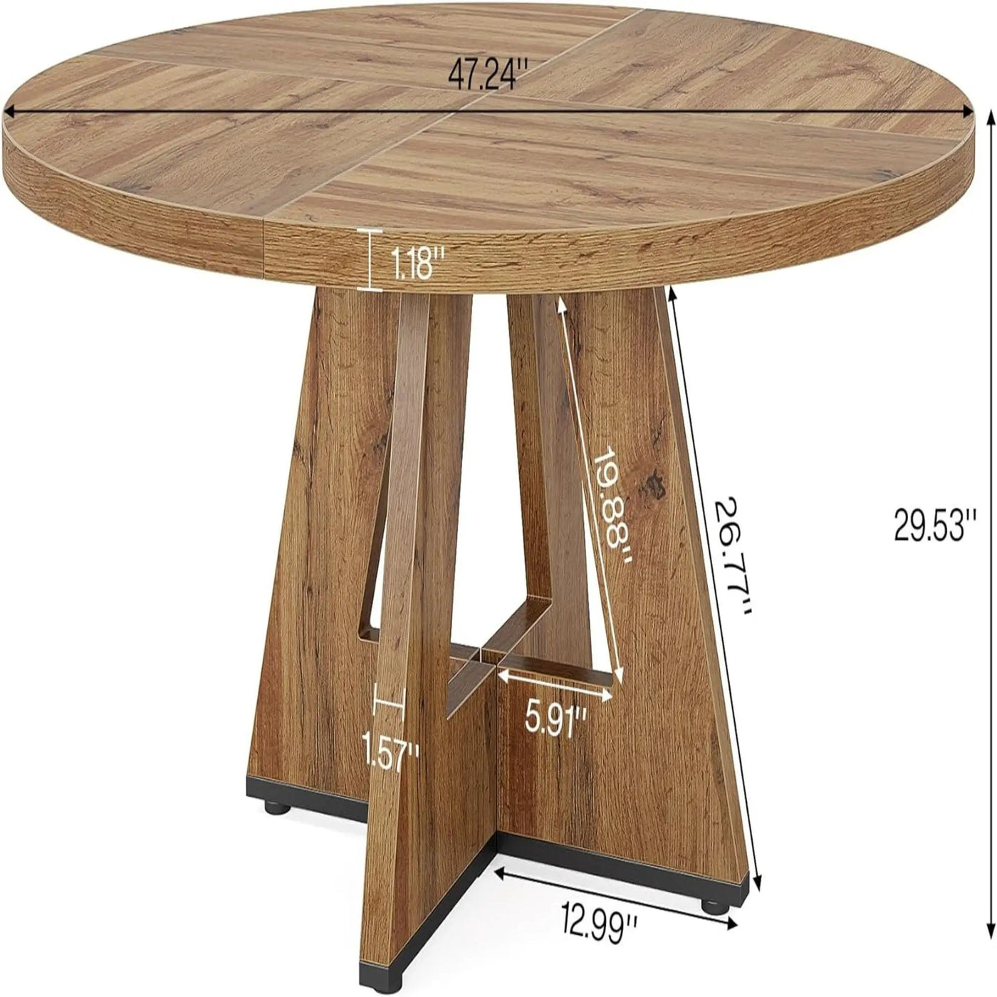 Round Dining Cross Base Kitchen Table by HouseOfZazla