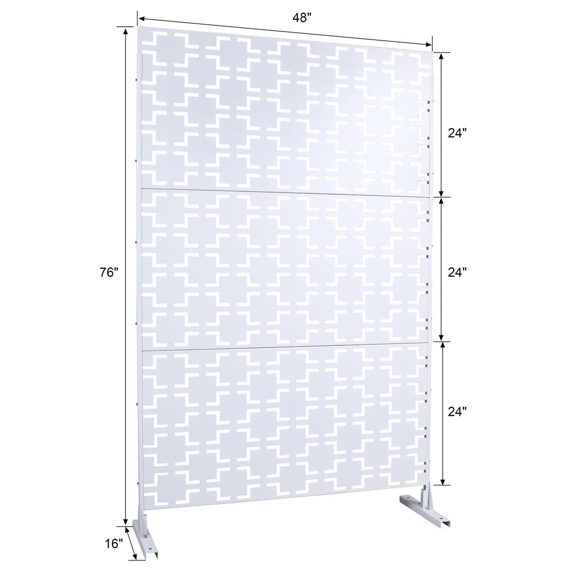 Black Metal Room Divider Privacy Screen with Rust-Resistant Finish, photo 17 of 40