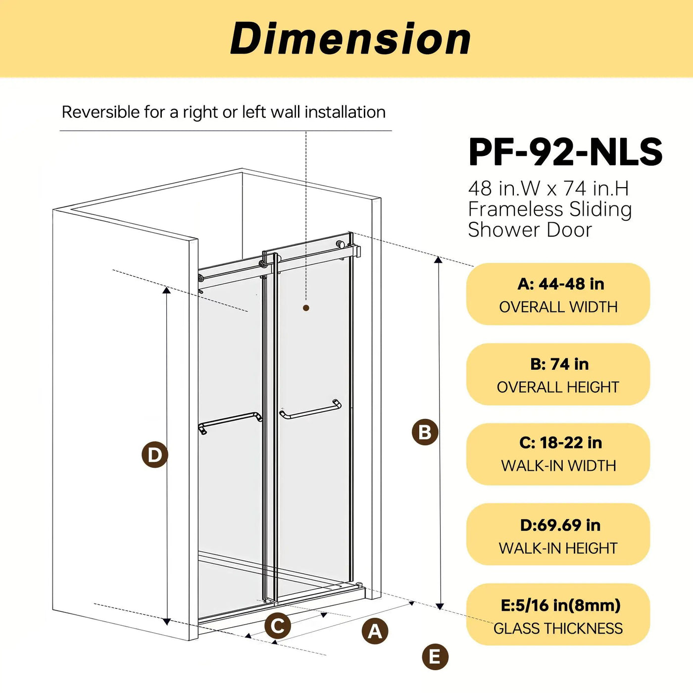 Frameless Double Sliding Shower Door by HouseOfZazla