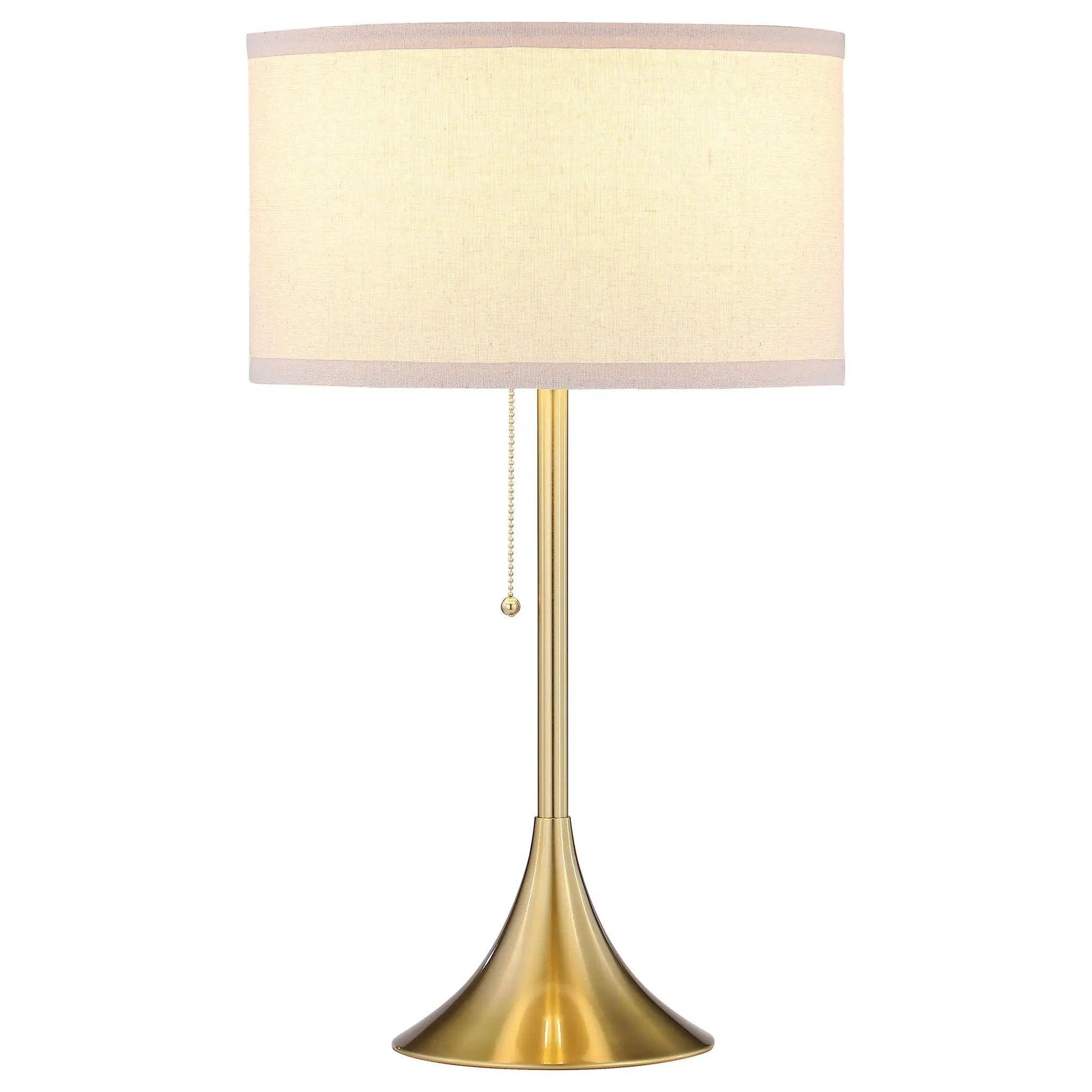 Elmira 24-inch Drum Shade Metal Table Lamp Gold by Unique Piece Furniture