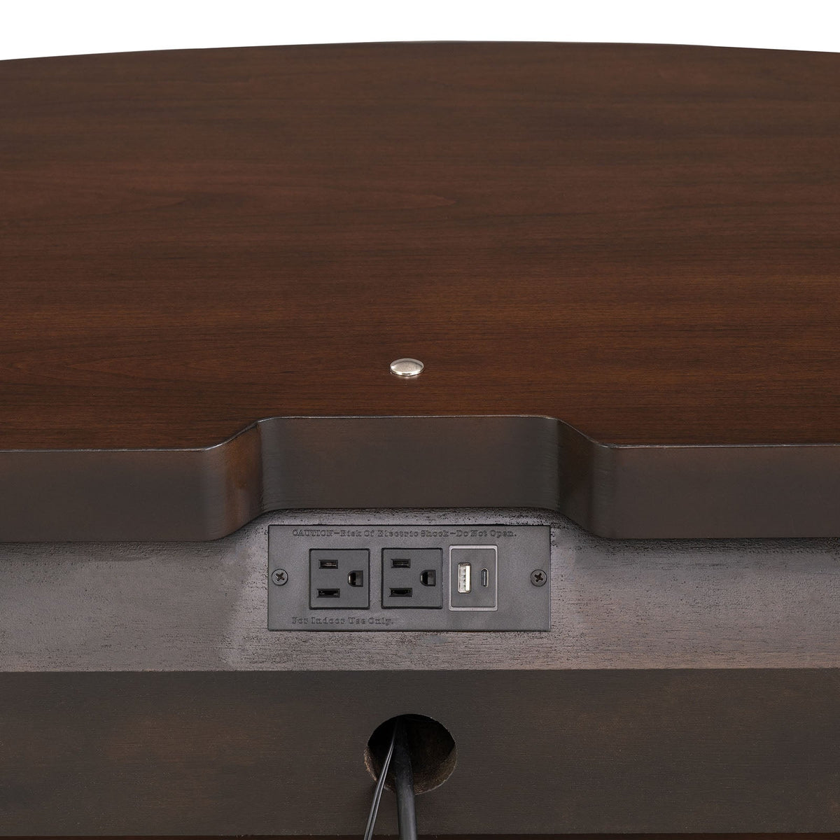 Traditional Style Nightstand with Power Outlet - Dark Cherry, photo 4 of 8