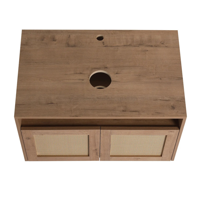 30" Bathroom Cabinet, 2-Soft Close Door, Float Mounting Design by HouseOfZazla