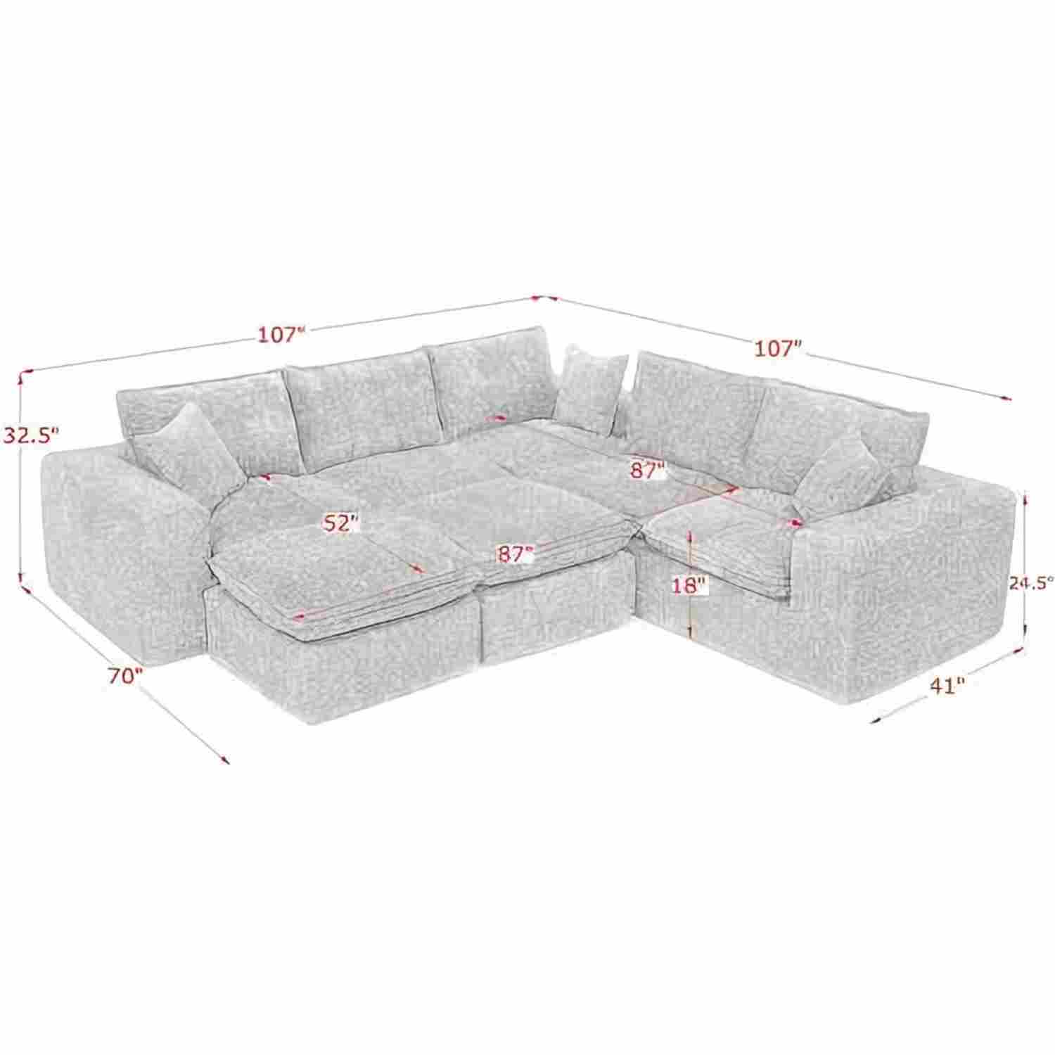 Sectional Sofa With Moveable Ottoman by HouseOfZazla