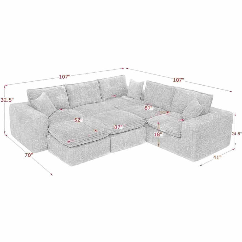Sectional Sofa With Moveable Ottoman by HouseOfZazla