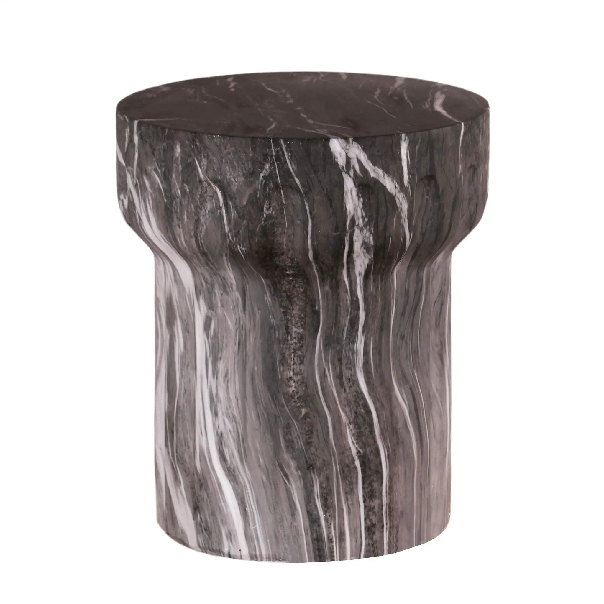Round Geometric Outdoor End Table - Marble by Unique Piece Furniture