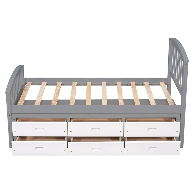 Platform Storage Bed Solid Wood Bed With 6 Drawers by Unique Piece Furniture