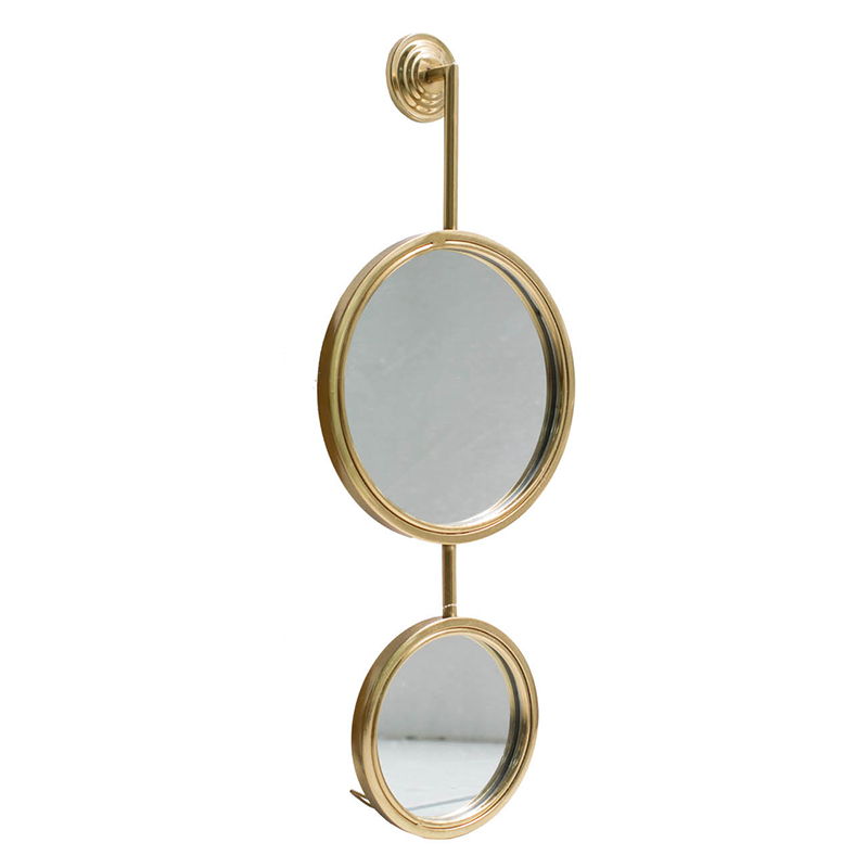 2 Circle Mirrors For Wall Decor in Gold, photo 4 of 9