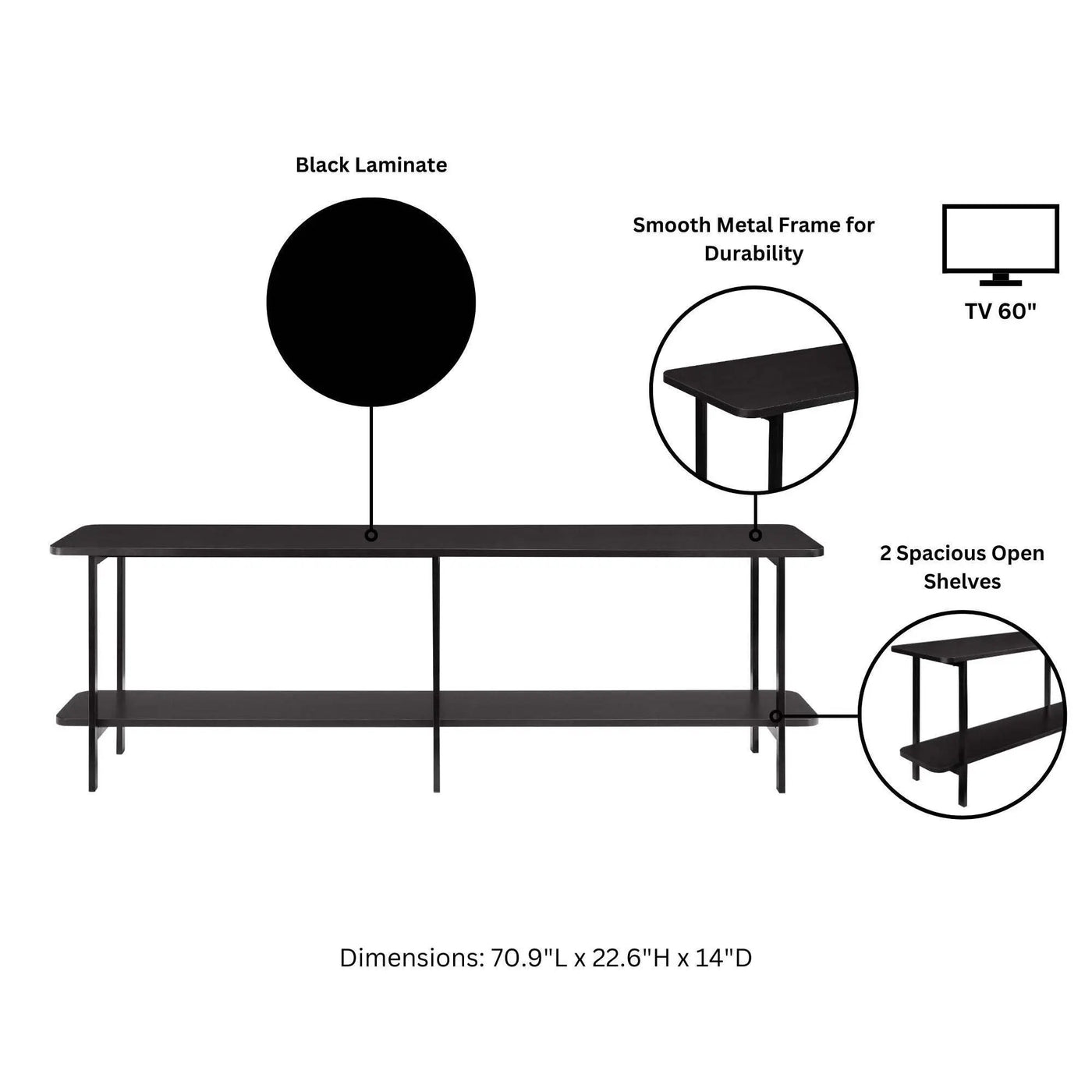 Celine - 2 Shelf Console Table by HouseOfZazla